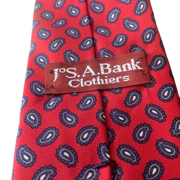 Pre Owned Men’s Jos A. Bank Clothiers Tie Neck Tie Necktie All Silk Handmade - Picture 5 of 5